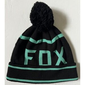 FOX RACING - Women's Black & Teal Beanie Winter Hat - One Size Fits Most